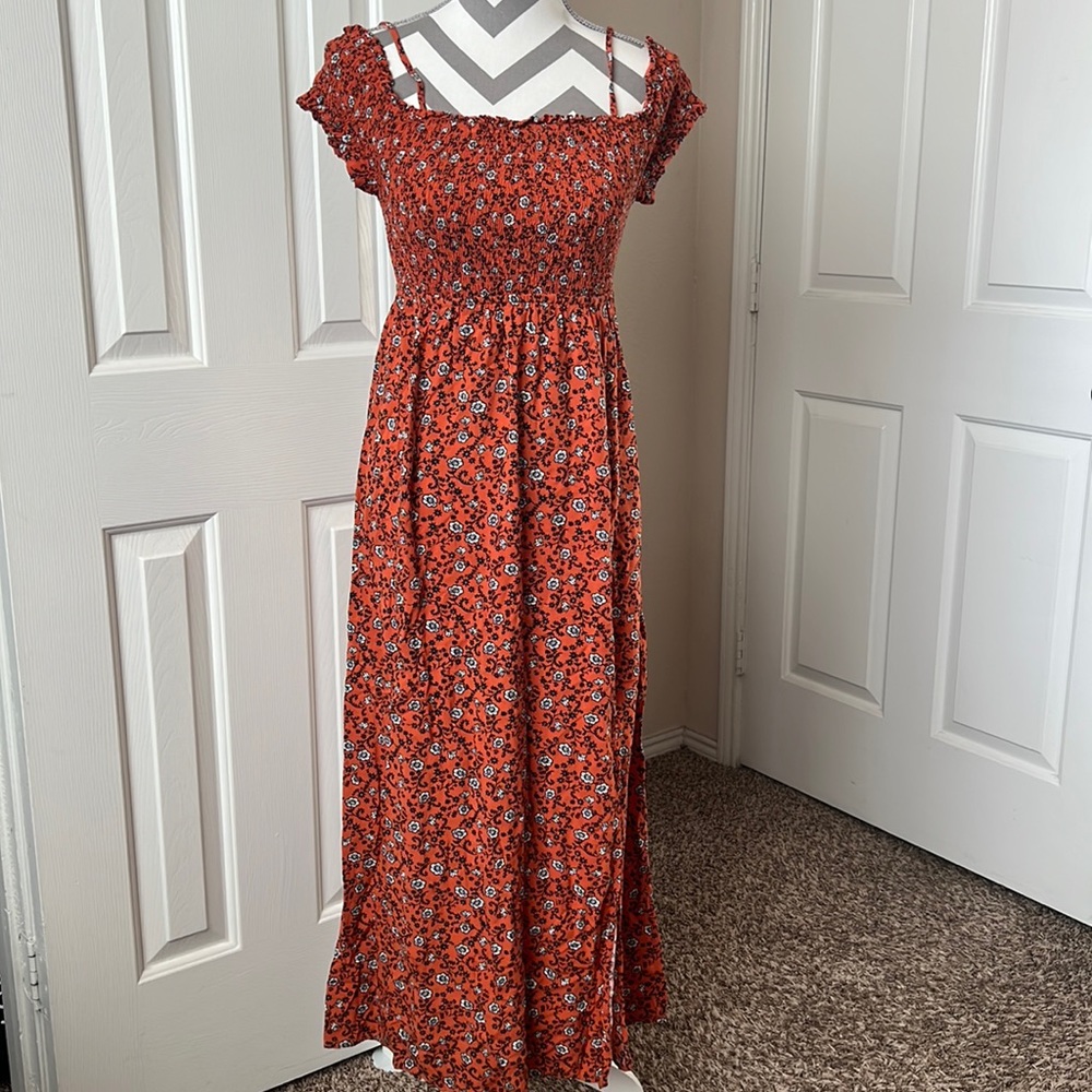 Floral Dress- Orange
